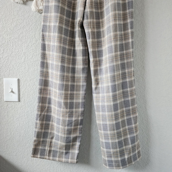 Sans Souci Plaid Gingham High Waisted Wide Leg Trouser Pants Preppy Academia M - Picture 8 of 9